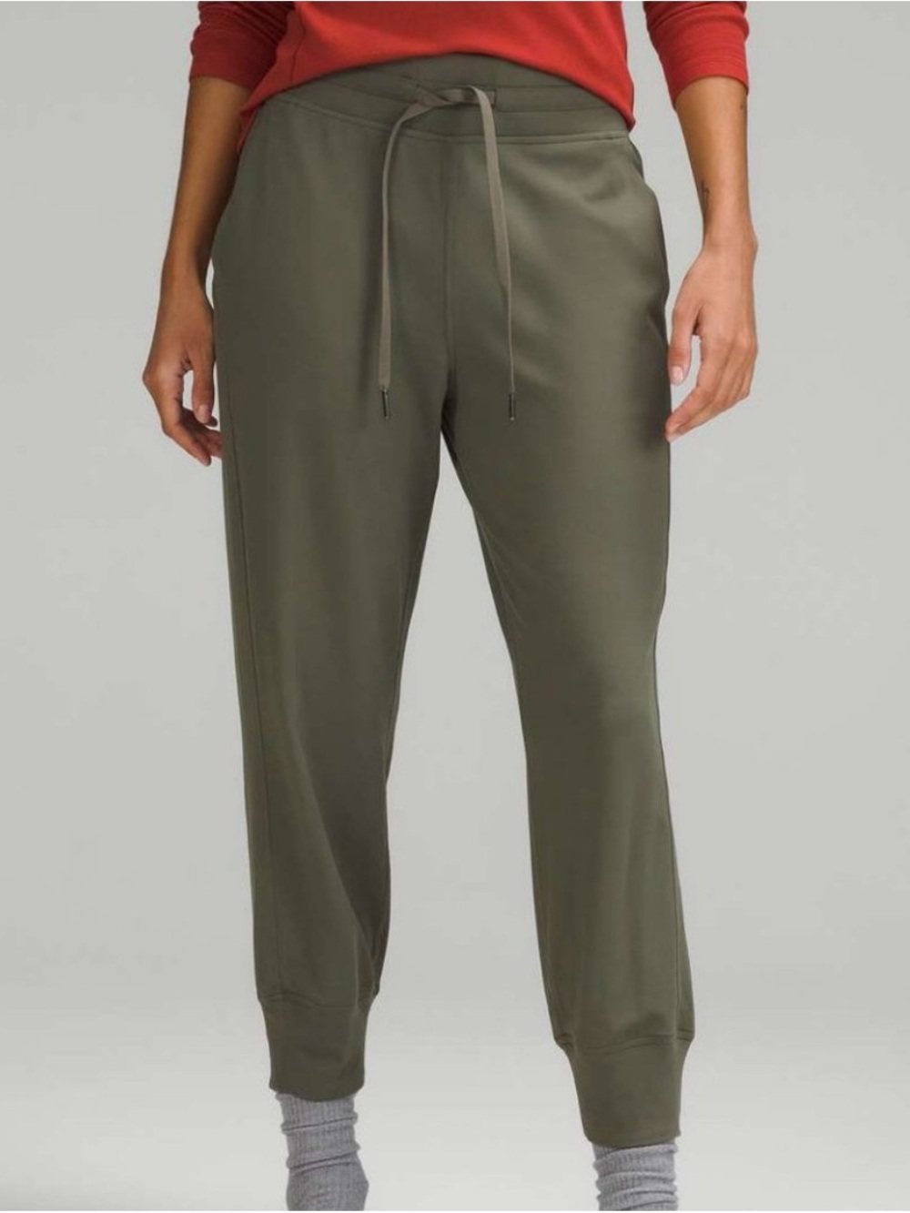 Lululemon Ready to Rulu High-Rise Cropped Jogger Pants Olive Green Size 4 Lounge